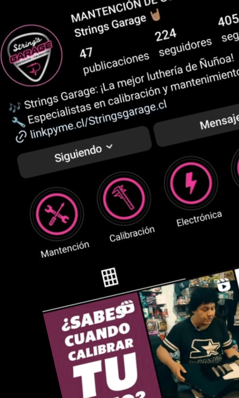 Contenido redes sociales Strings Garage